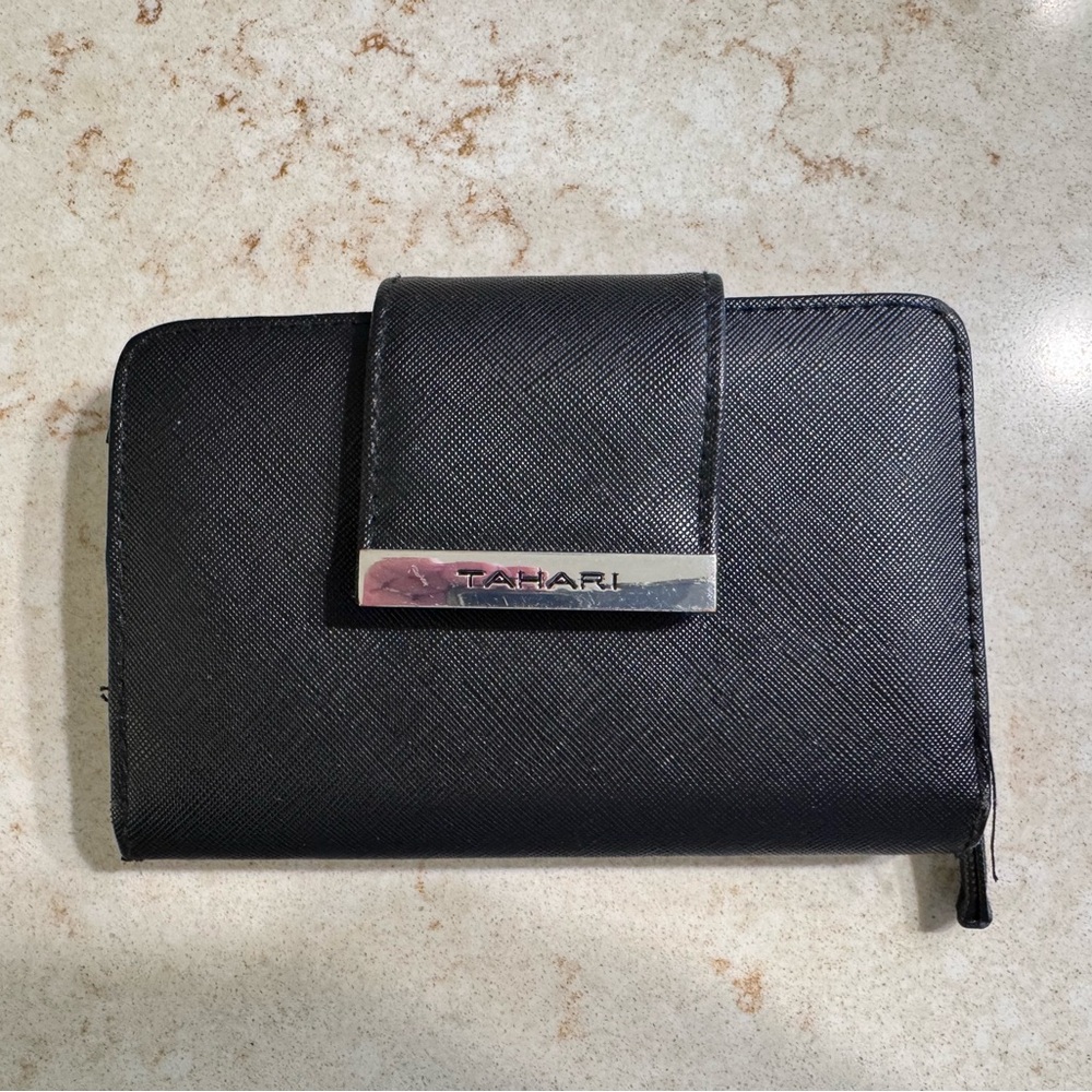 Tahari Black Textured Wallet
